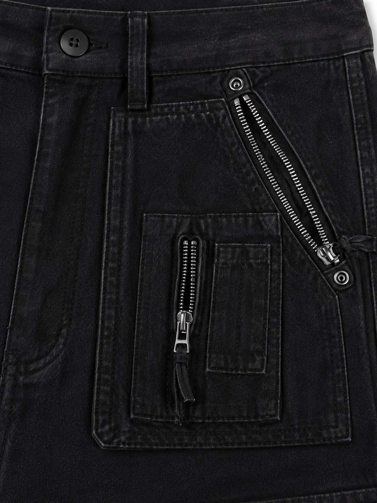 Cross Fringe Utility Denim Pants