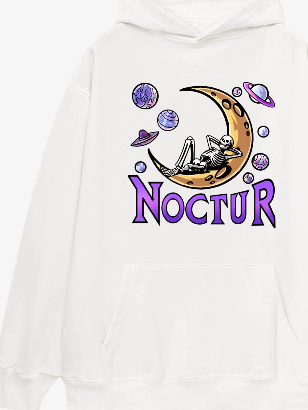 Nocturnal Space Adventure Cotton Hoodie 