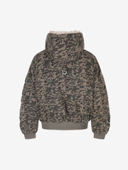 Street Style Fur Collar Camouflage Hooded Coat