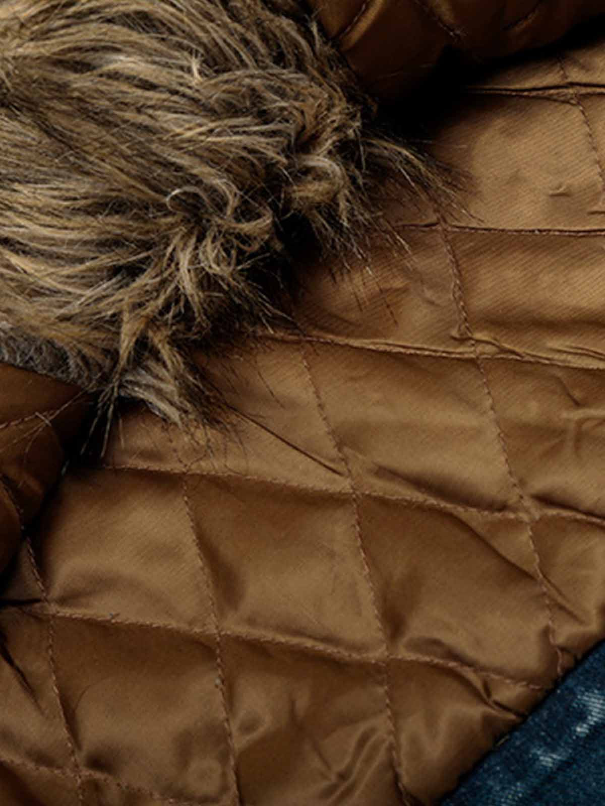 Stylish Denim Jacket with Faux Fur Trim for Men and Women - Perfect for Casual Outfits 