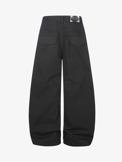 Cross Pattern Rhinestone Baggy Pants