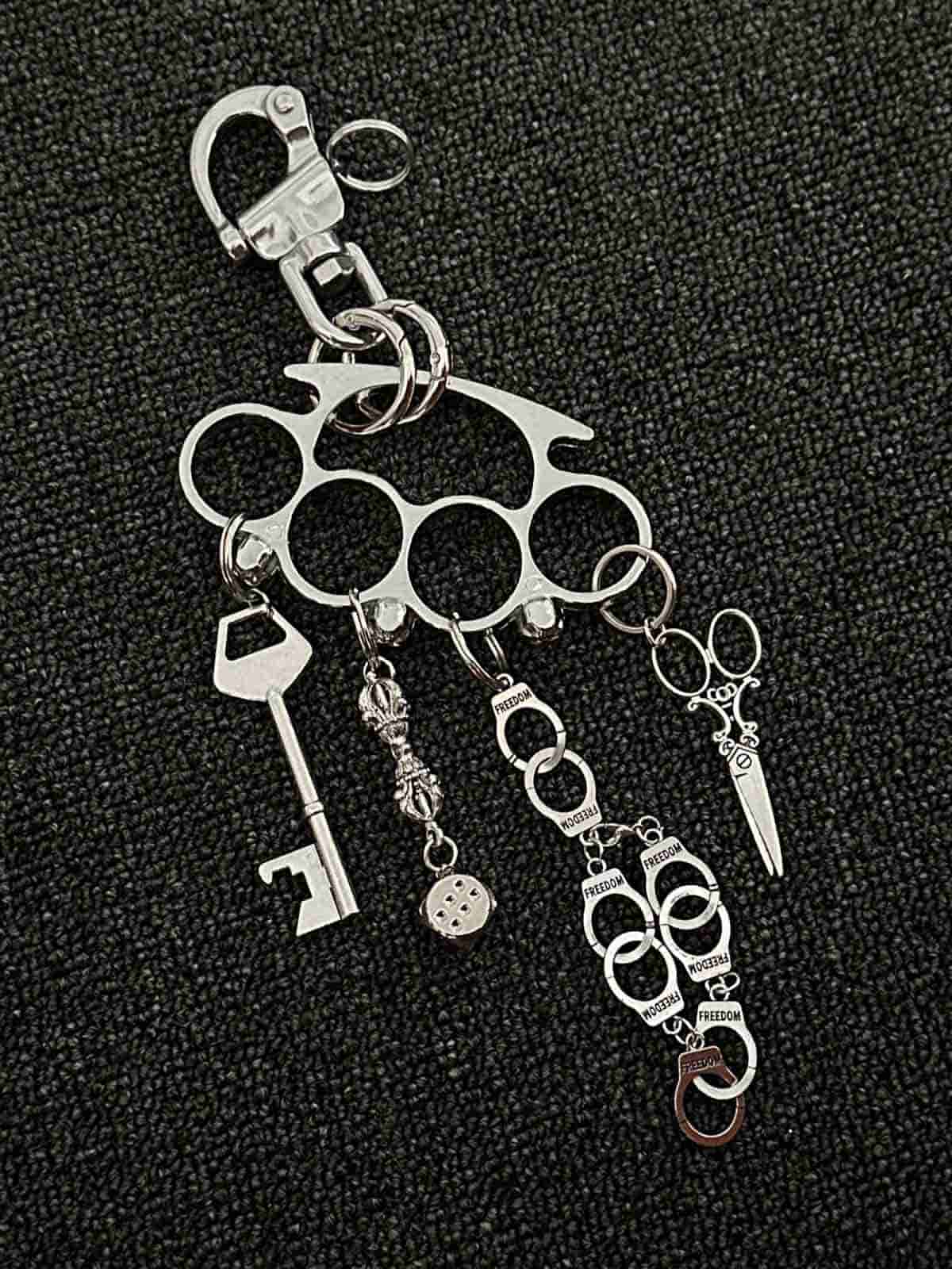 Knuckle Duster Multi-Charm Keychain 