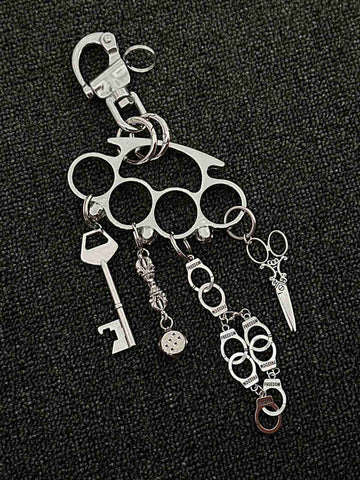 Knuckle Duster Multi-Charm Keychain 