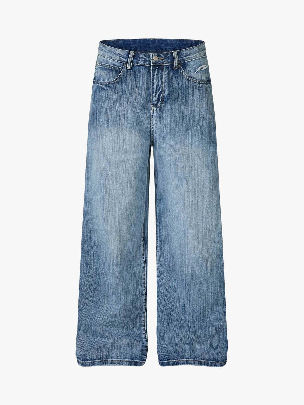 Flag Wing Print Baggy Jeans
