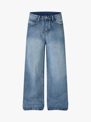 Flag Wing Print Baggy Jeans