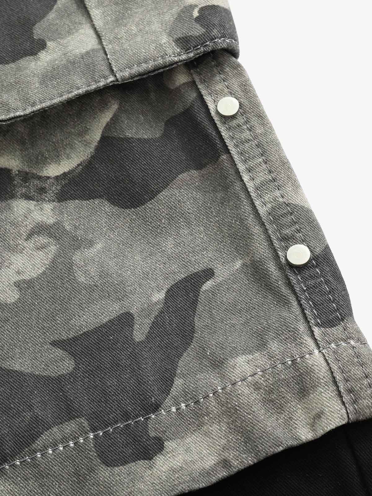 Camo Patchwork Multi-Pocket Cargo Pants