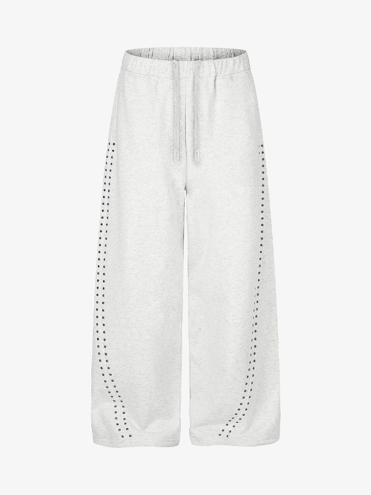 Studded Curved-Seam Wide-Leg Sweatpants