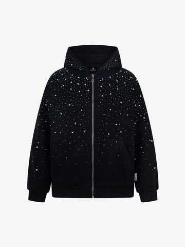 Rhinestone Zip Hoodie