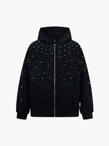 Rhinestone Zip Hoodie