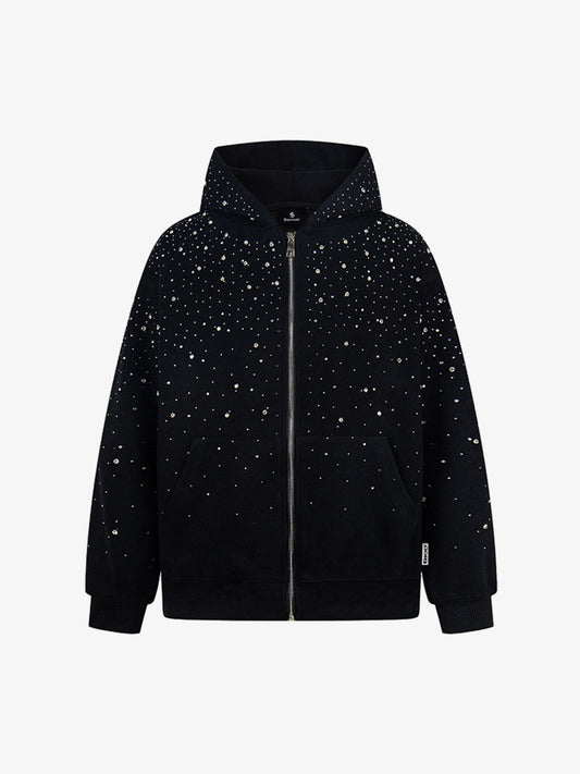 Rhinestone Zip Hoodie