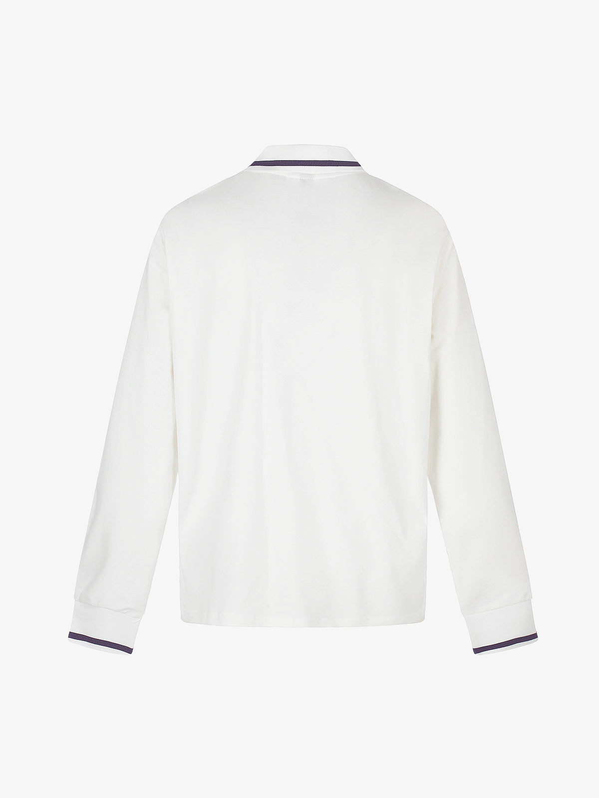 Letter Star Print Rhinestone Long-Sleeve Polo T-Shirt