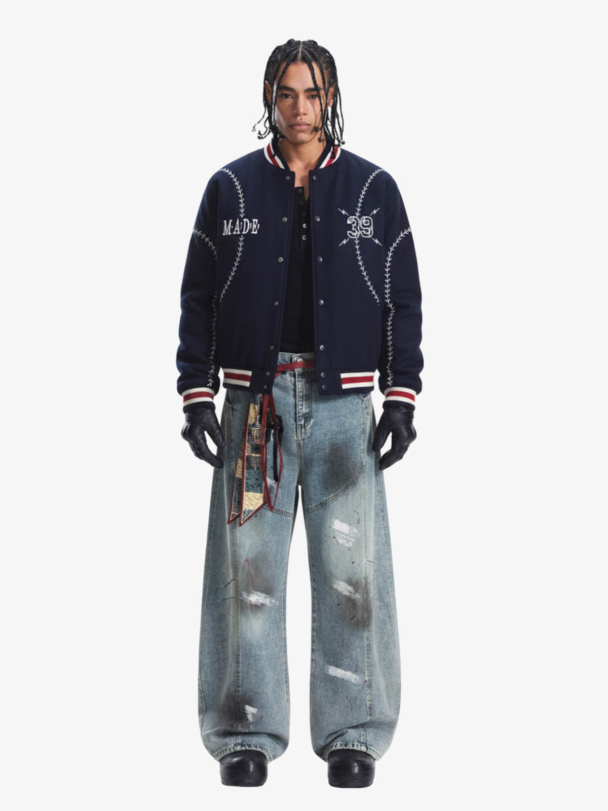 Baseball Stitch Embroidered Varsity Jacket