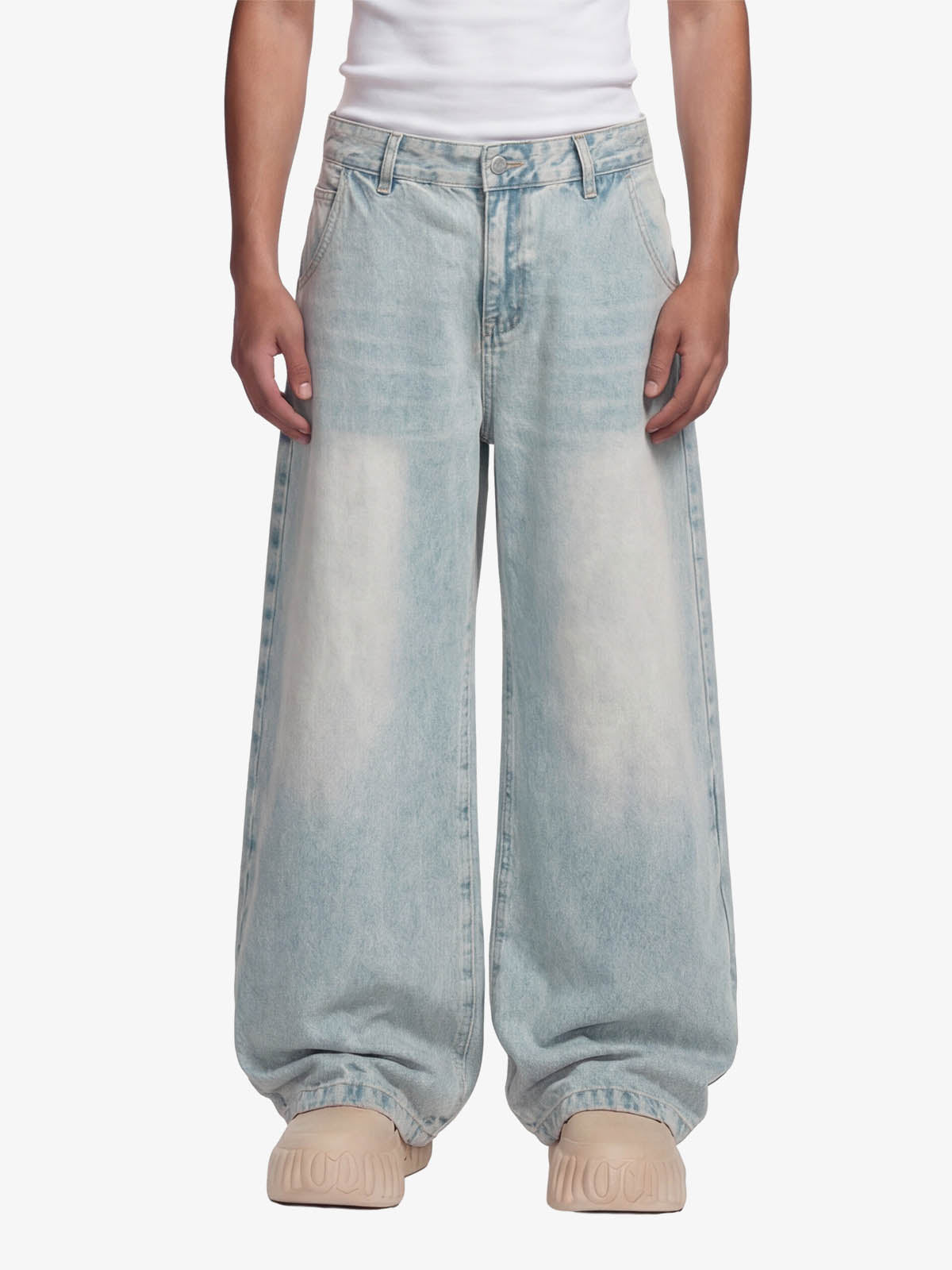 Denim Washed Distressed Barrel Jeans - 2511 