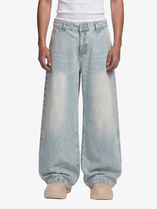 Denim Washed Distressed Barrel Jeans - 2511 