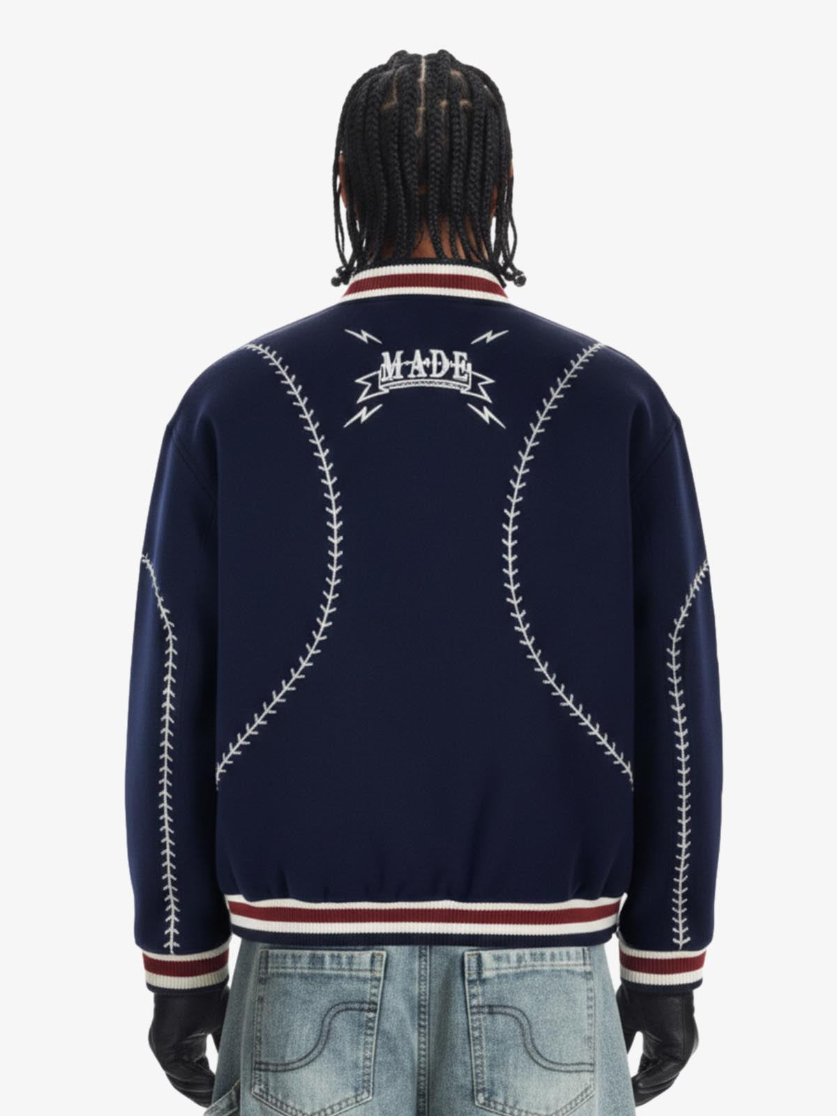 Baseball Stitch Embroidered Varsity Jacket