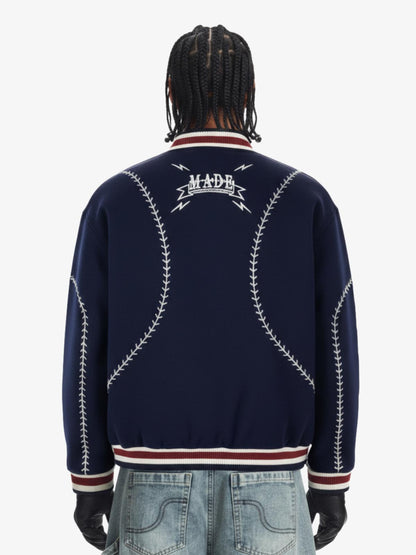 Baseball Stitch Embroidered Varsity Jacket