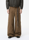 Washed Cargo Webbing Barrel Pants 