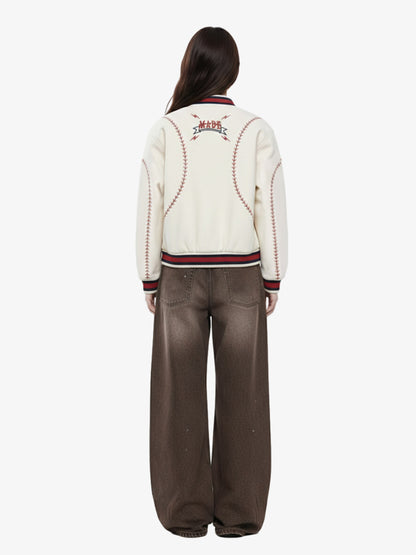 Baseball Stitch Embroidered Varsity Jacket