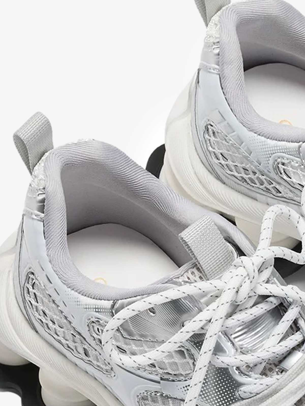 Metallic Mesh Chunky Spring-Loaded Sneakers