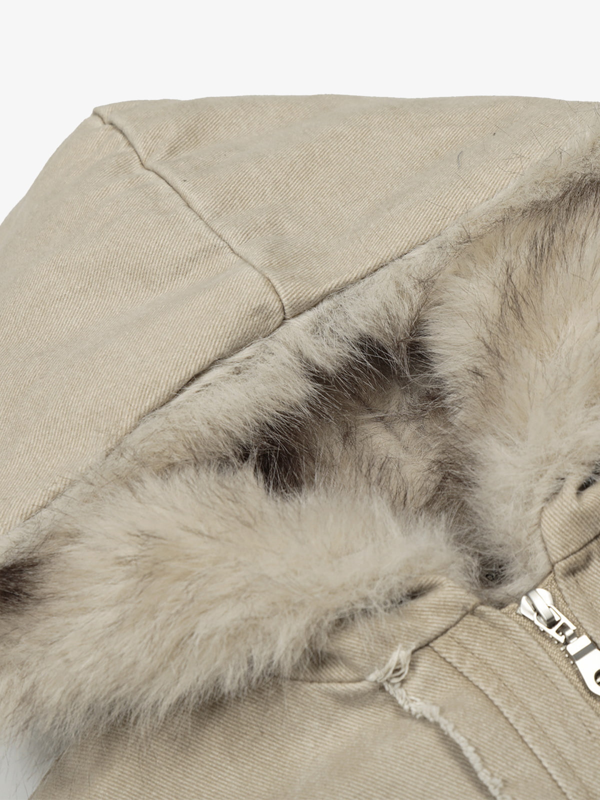 Retro Washed Fleece-lined Hooded Work Jacket 