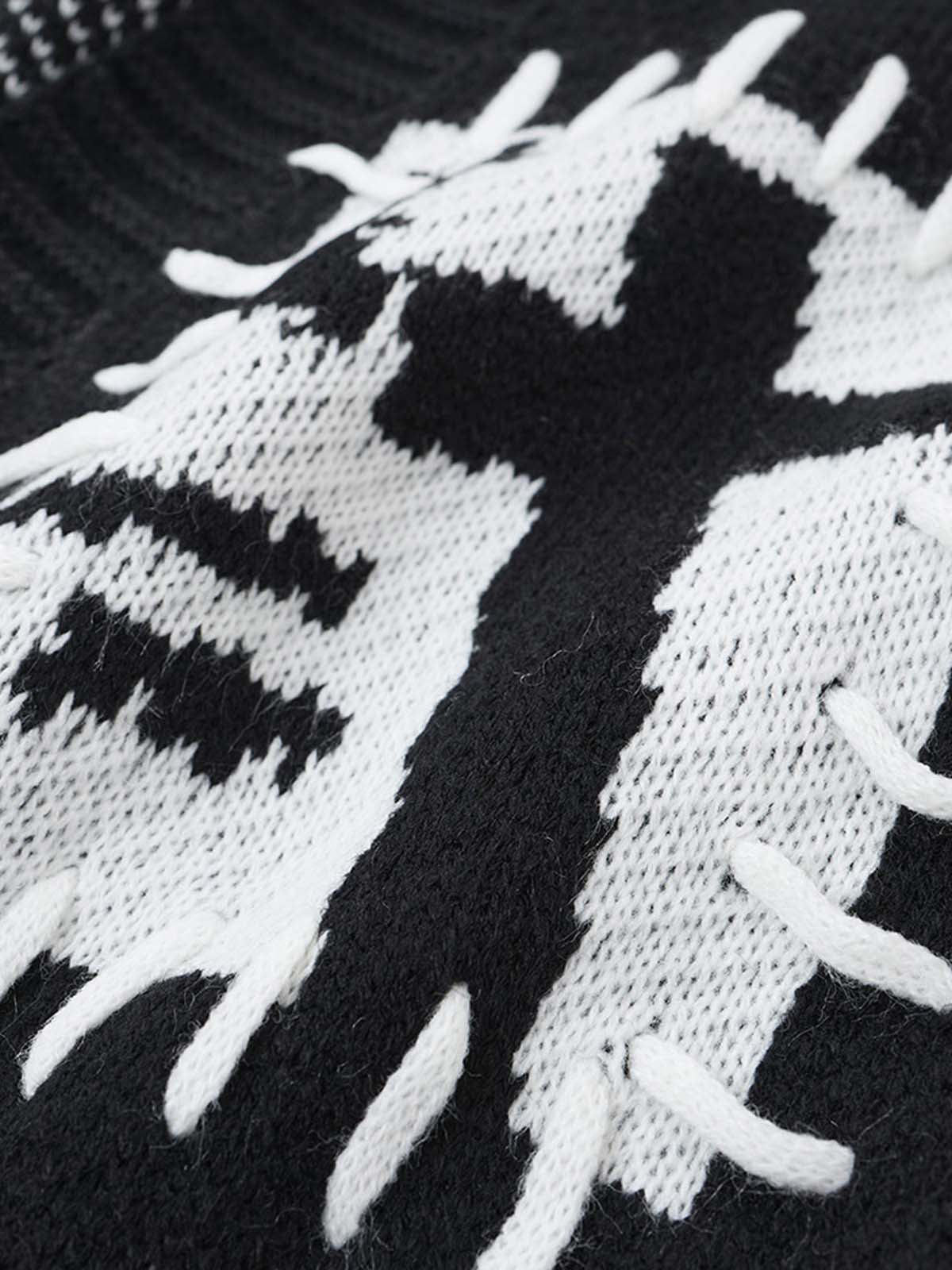 Cross Spider Jacquard Knit Sweater; Black / M, Black / L, Black / XL, Black / 2XL
