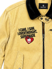 Graphic Patch Contrast-Collar Jacket
