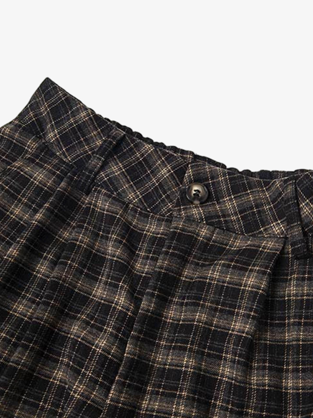 Plaid Cotton Cargo Shorts for Men - Oversized Fit with Multiple Pockets and Elastic Waistband 