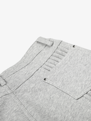 Double-Button Wide-Leg Sweatpants