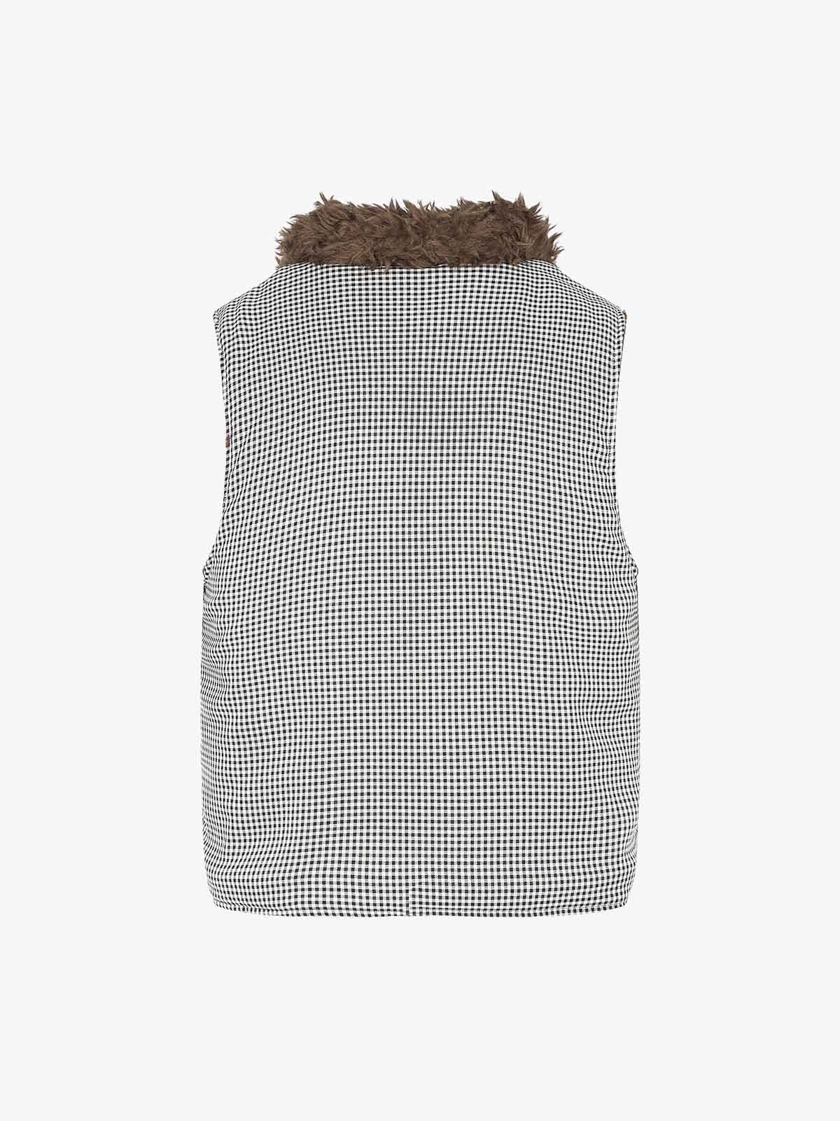 Reversible Plaid Fleece Vest