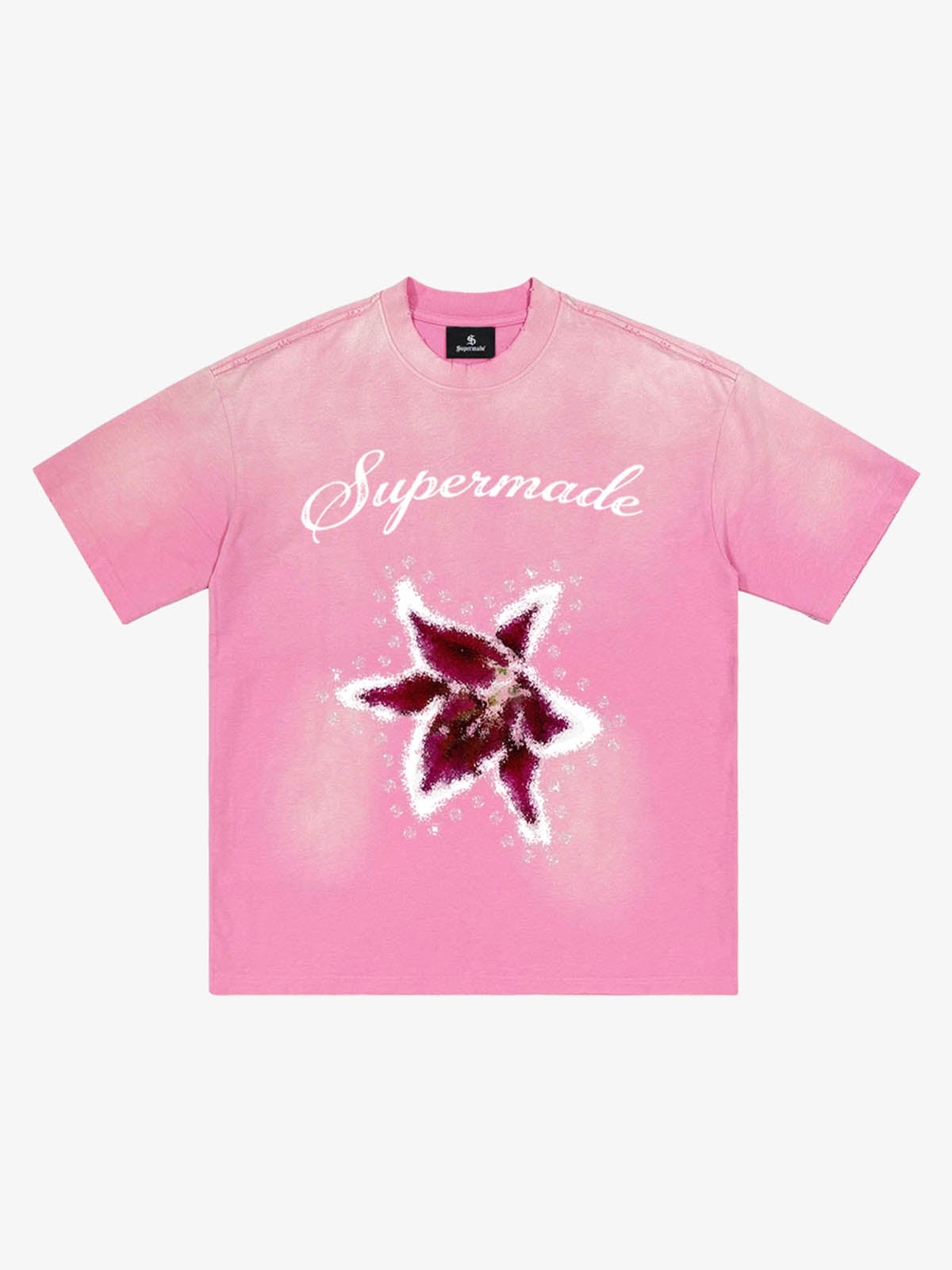 Washed Floral Star Print T-Shirt 
