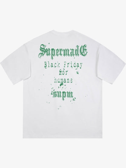 THE SUPERMADE Black Friday Gothic Skull Spiderweb Graphic T-Shirt 