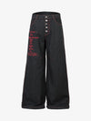 Thesupermade Contrast Thread Cross Letter Embroidered Jeans 
