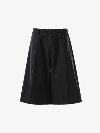 Tailored Wide-Leg Woven Pleated Shorts 