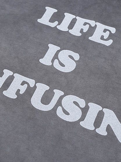 Washed Spray Color Gradient Letter Print T-shirt 