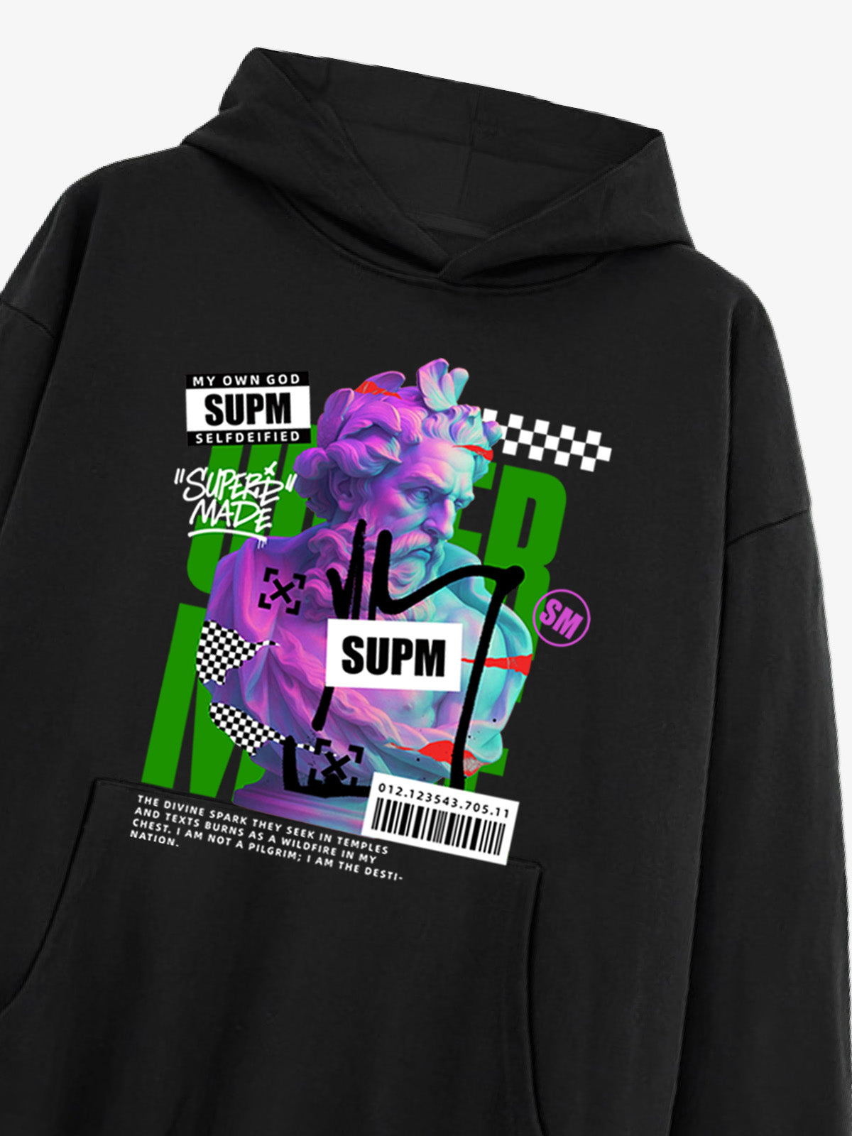 Thesupermade Cyber Classical Greek Statue Hooded Sweatshirt 