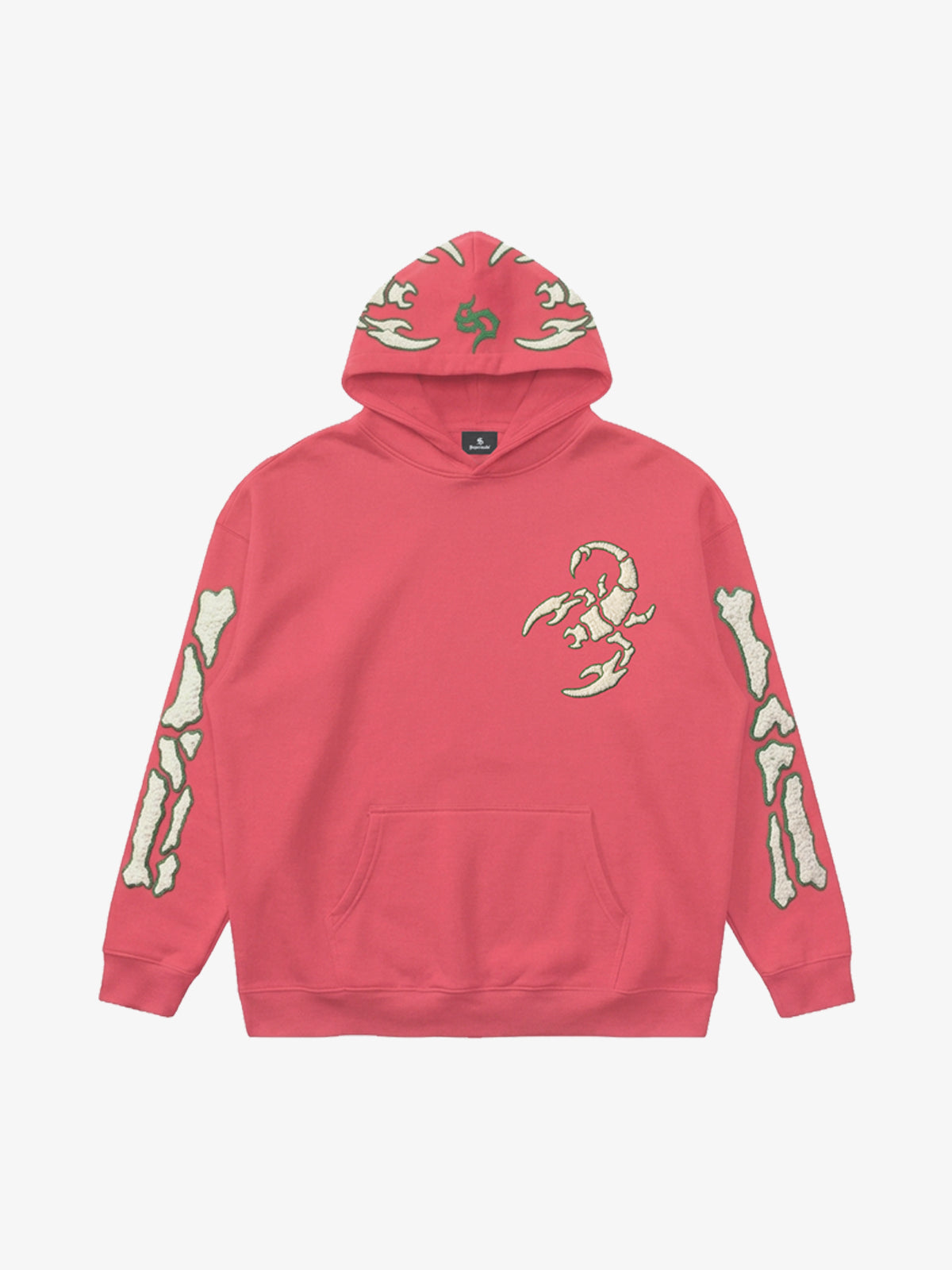 Scorpion Skeleton Terry Embroidered Hoodie