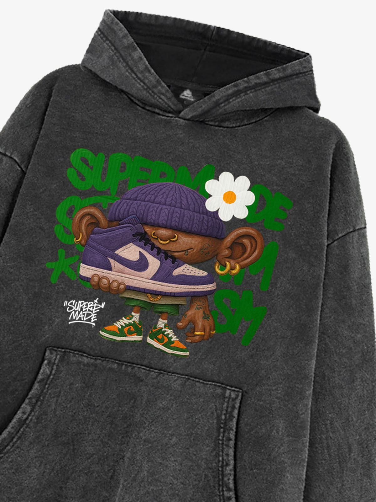 Thesupermade Street Cartoon Trend Sneakers Boy Hooded Sweatshirt 