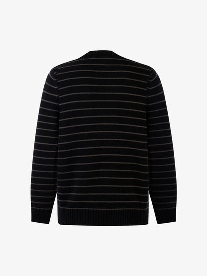 Striped Star-Embellished Sweater for Casual Elegance 