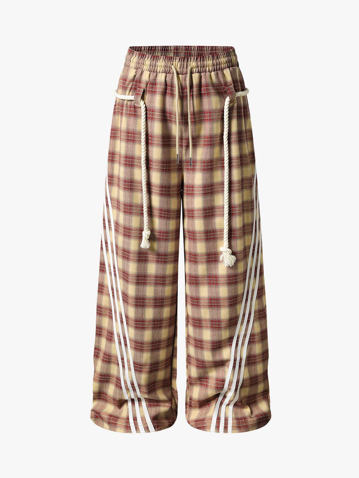 Plaid Patchwork Pants
