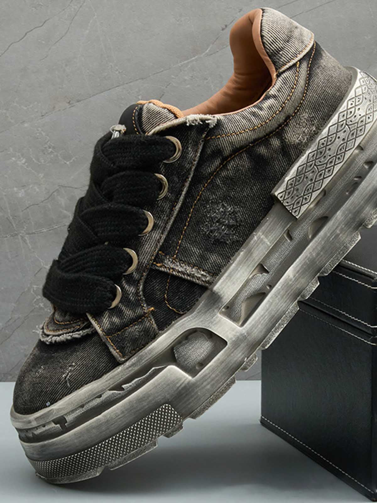 Washed Denim Sneakers