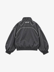 Retro Track Panel Zip-Up Jacket & Wide-Leg Track Pants Set