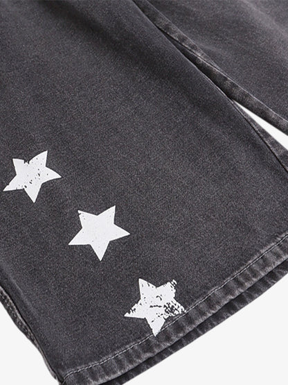 Stylish Star-Printed Denim Shorts for Summer Casual Wear 