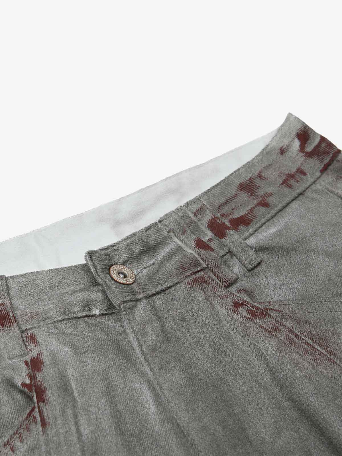 Distressed Vintage Wash Wide Leg Denim Jeans