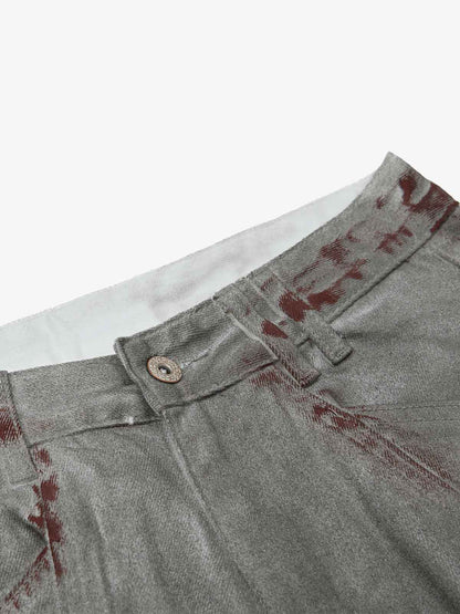 Distressed Vintage Wash Wide Leg Denim Jeans