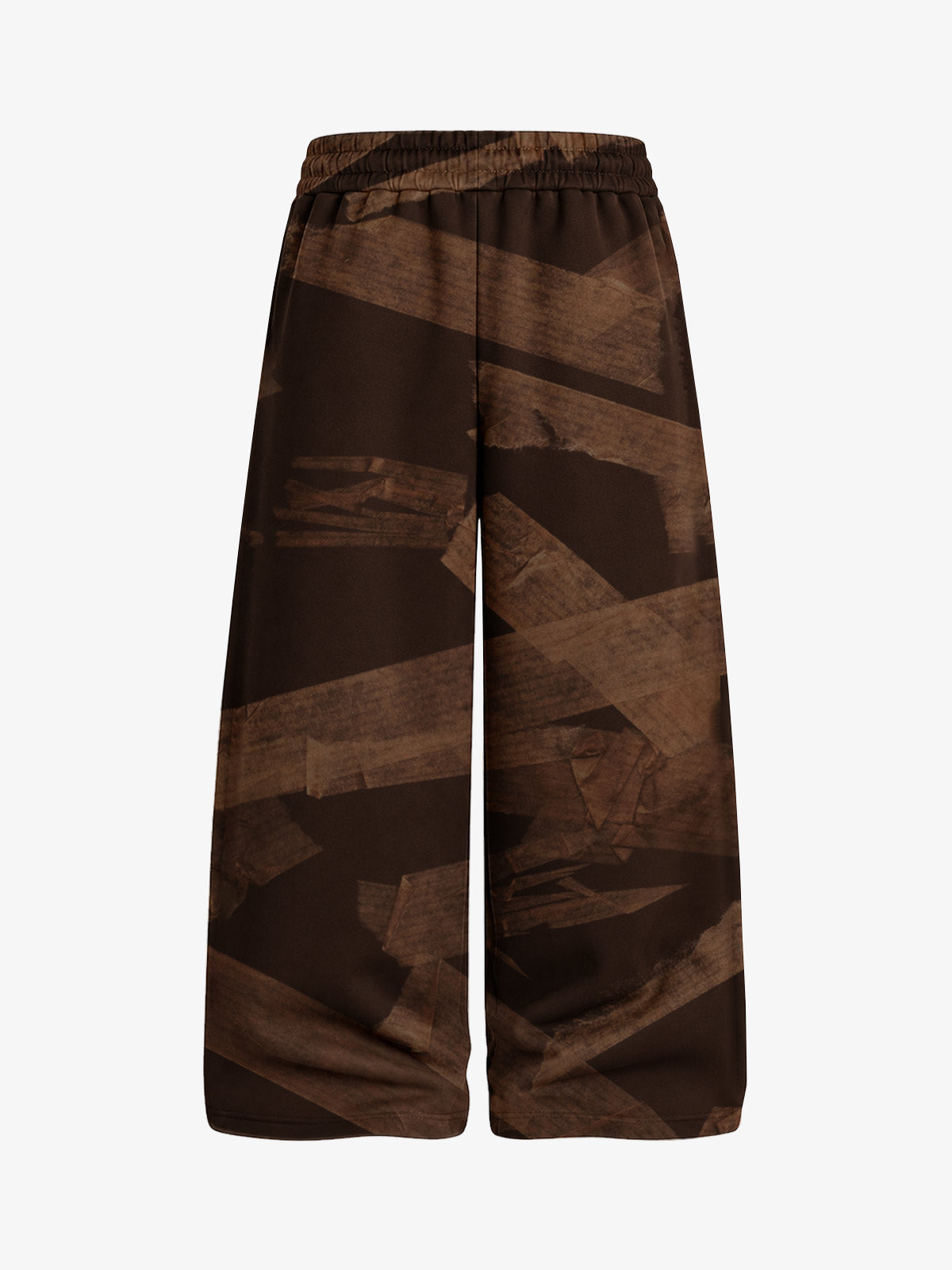 Vintage Distressed Sticker Print Wide-Leg Sweatpants