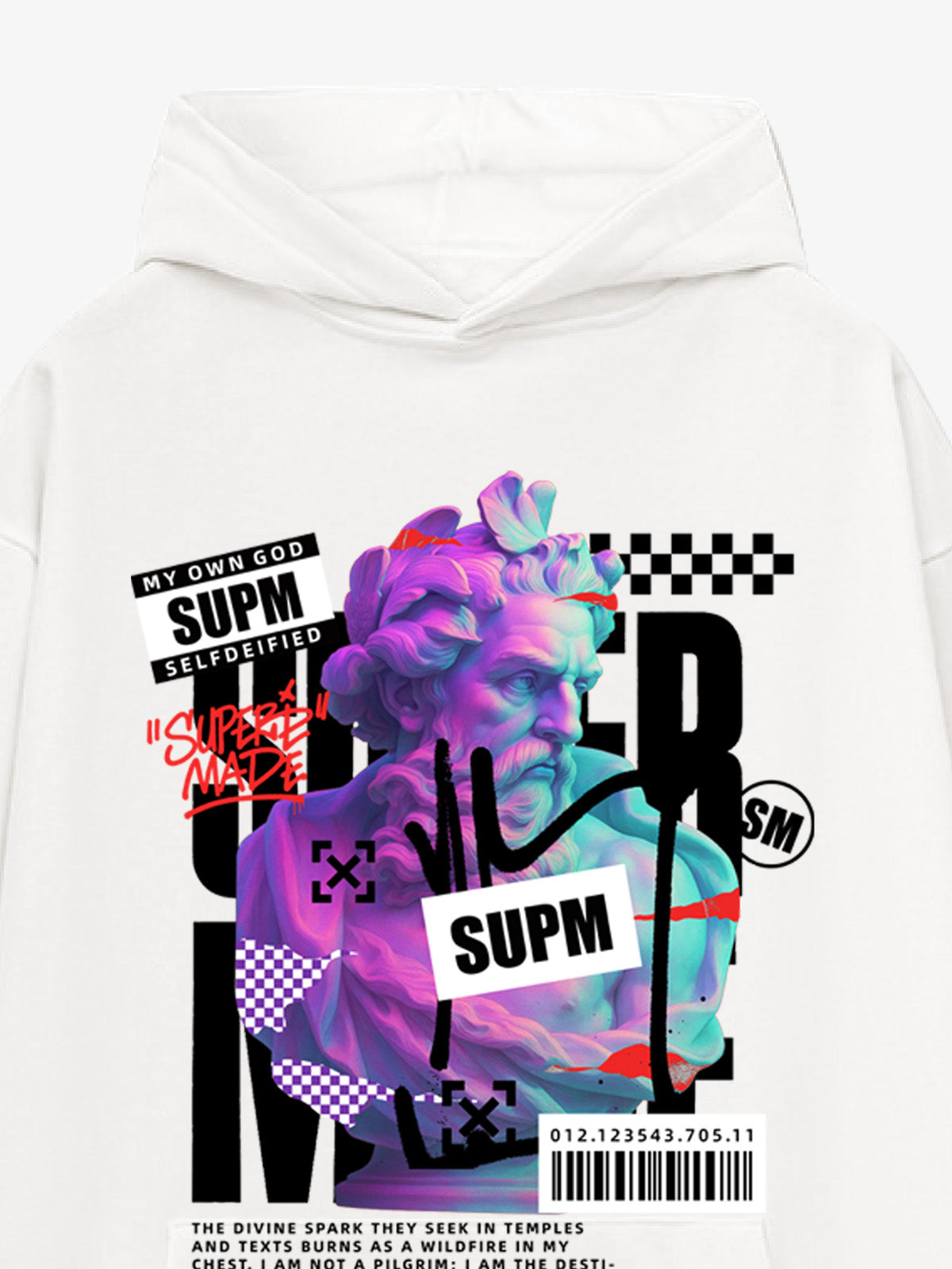Thesupermade Cyber Classical Greek Statue Hooded Sweatshirt 