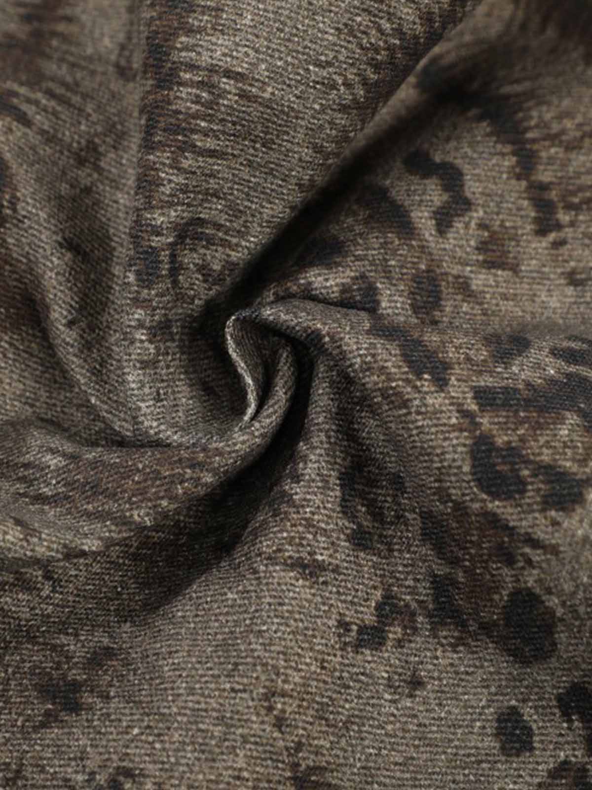 Leopard Tiger Curved-Leg Jeans 