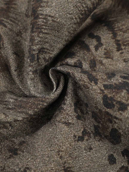 Leopard Tiger Curved-Leg Jeans