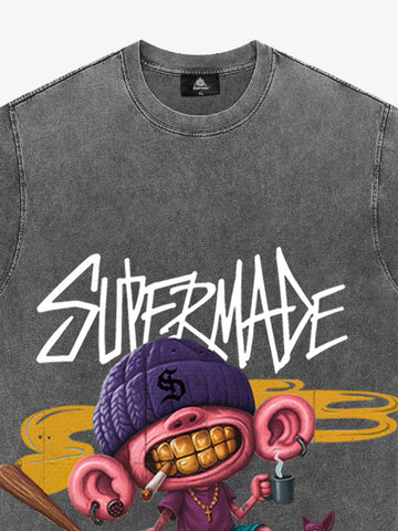 Thesupermade Cartoon Graffiti Trendy Weird Kid T-Shirt 