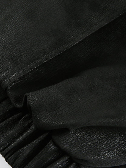 Stylish Black Bomber Jacket with Faux Fur Collar for Winter and Fall 